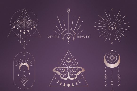 Divine Beauty Pre-Made Logo Design. Moon