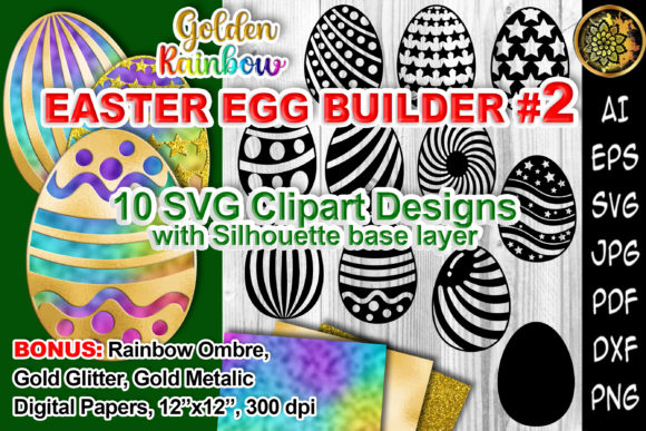 Easter Egg Builder SVG Layered Clipart 2