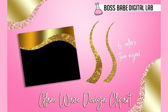Enhance Your Digital Presence with Glam and Glitz Wave Clipart