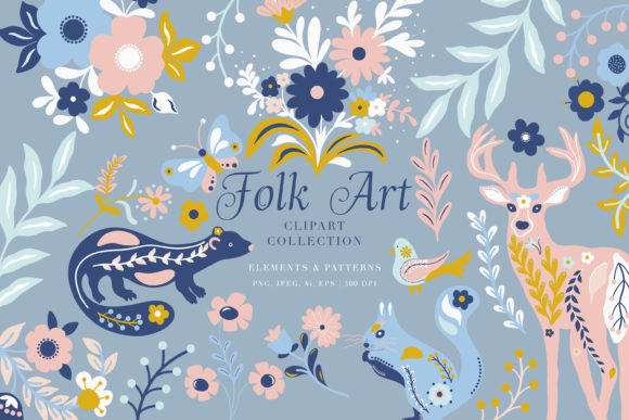 Folk Art Clipart for Creative Projects