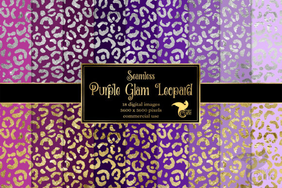Purple Glam Leopard Digital Paper