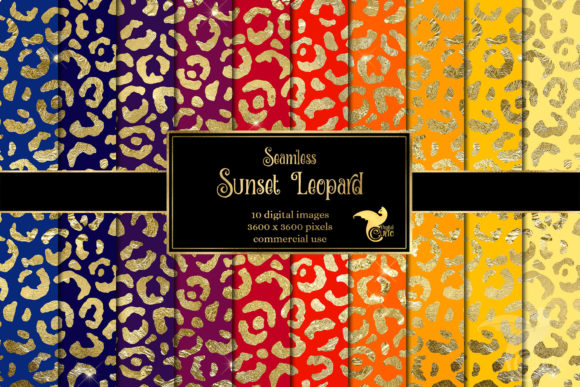 Sunset Leopard Digital Paper