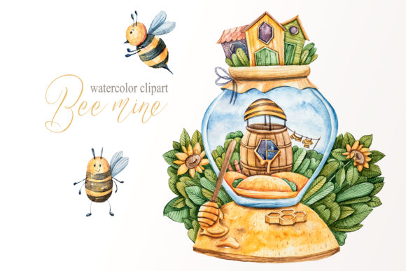 Watercolor Cute Honey Bee PNG Files: A Versatile Design Resource